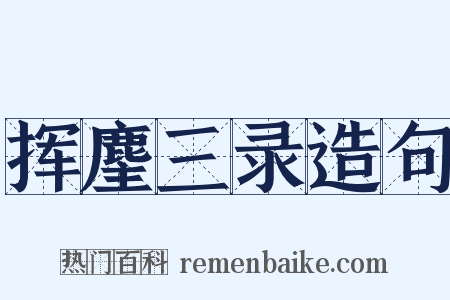 挥麈三录造句是什么意思的图片